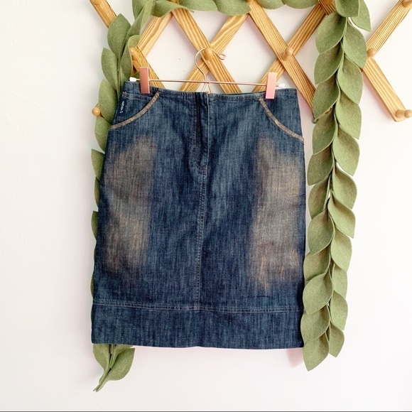 Armani Bronze Wash Denim Skirt - Picture 1 of 6